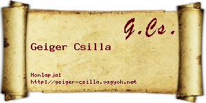 Geiger Csilla névjegykártya
